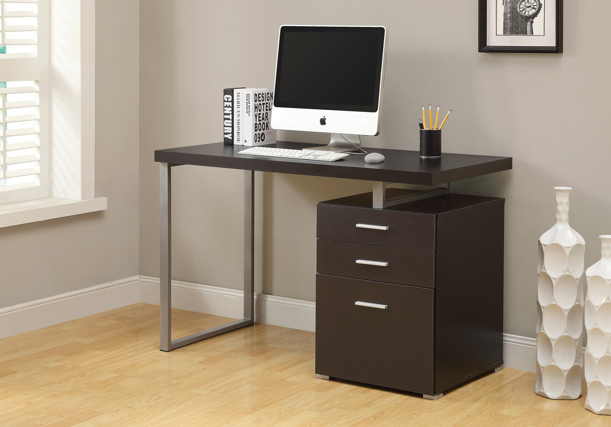 COMPUTER DESK - 48"L / CAPPUCCINO LEFT OR RIGHT FACING