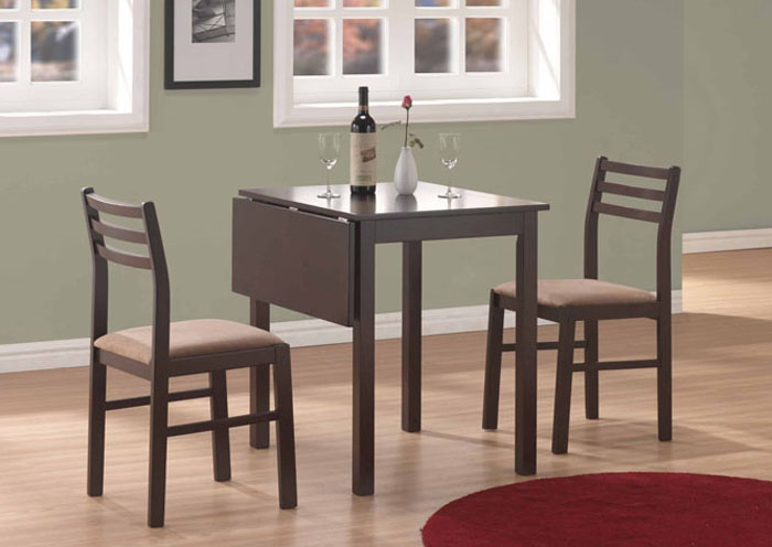 DINING SET - 3PCS SET / CAPPUCCINO SOLID-TOP DROP LEAF - Image 2