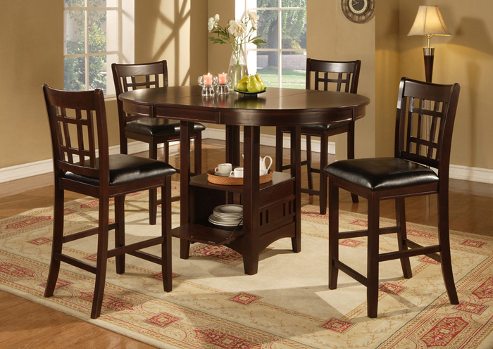 DINING CHAIR - 2PCS / 41"H / CAPPUCCINO / BLACK SEAT