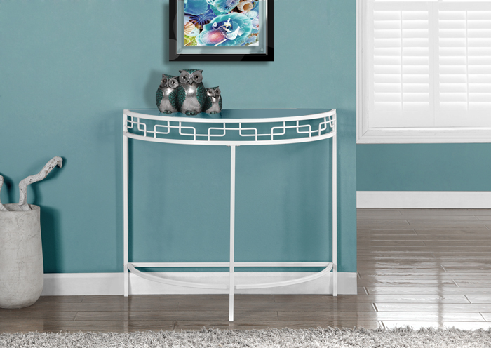 ACCENT TABLE - 36"L / WHITE METAL HALL CONSOLE