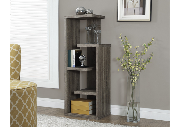BOOKCASE - 48"H / DARK TAUPE ACCENT DISPLAY UNIT