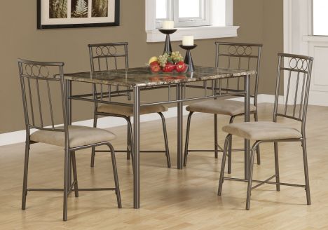 Cappuccino Marble Bronze Metal Dining, Bronze Metal Dining Room Chairs