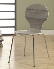 DINING CHAIR - 4PCS / 34"H / DARK TAUPE WITH CHROME METAL