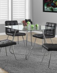 DINING TABLE - 40"DIA CHROME WITH 8MM TEMPERED GLASS