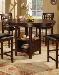 DINING CHAIR - 2PCS / 41"H / CAPPUCCINO / BLACK SEAT