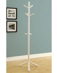 COAT RACK - 69"H / WHITE WOOD CONTEMPORARY STYLE