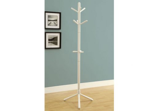 COAT RACK - 69"H / WHITE WOOD CONTEMPORARY STYLE