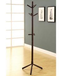 COAT RACK - 69"H / CAPPUCCINO WOOD CONTEMPORARY STYLE
