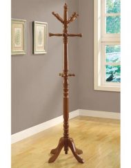COAT RACK - 73"H / OAK WOOD TRADITIONAL STYLE