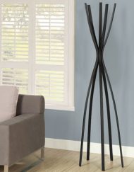 COAT RACK - 72"H / SATIN BLACK METAL CONTEMPORARY STYLE