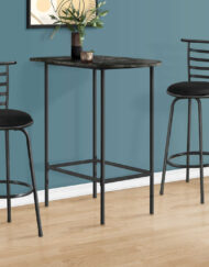 HOME BAR - 24"X 36" / GREY MARBLE / CHARCOAL METAL