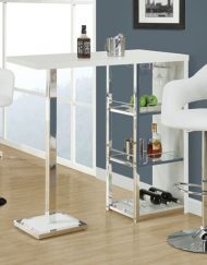 BARSTOOL - WHITE / CHROME METAL HYDRAULIC LIFT