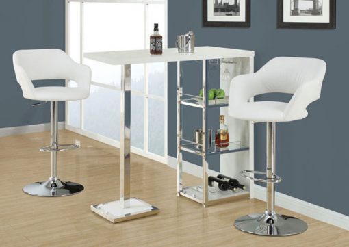 BARSTOOL - WHITE / CHROME METAL HYDRAULIC LIFT