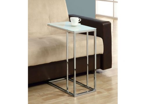ACCENT TABLE - CHROME METAL WITH TEMPERED GLASS