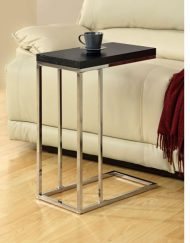 ACCENT TABLE - CAPPUCCINO WITH CHROME METAL