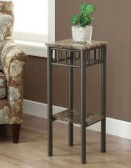 ACCENT TABLE - CAPPUCCINO MARBLE / BRONZE METAL