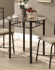 DINING SET - 3PCS SET / CAPPUCCINO MARBLE / BRONZE METAL