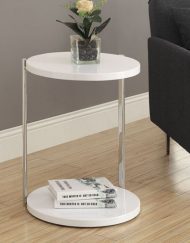 ACCENT TABLE - WHITE / CHROME METAL