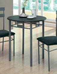 DINING SET - 3PCS SET / BLACK / SILVER METAL