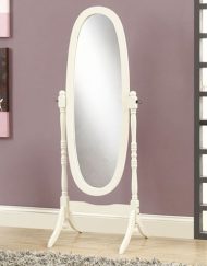 MIRROR - 59"H / ANTIQUE WHITE OVAL WOOD FRAME