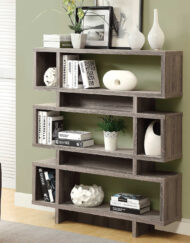 BOOKCASE - 55"H / DARK TAUPE MODERN STYLE