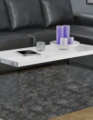 COFFEE TABLE - GLOSSY WHITE WITH TEMPERED GLASS