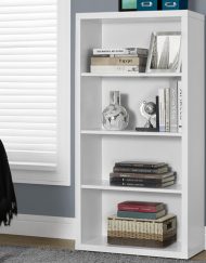 BOOKCASE - 48"H / WHITE WITH ADJUSTABLE SHELVES