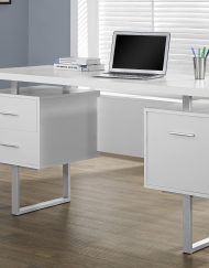 COMPUTER DESK - 60"L / WHITE / SILVER METAL
