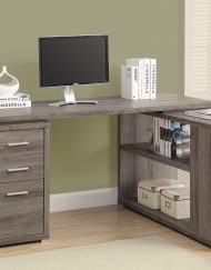 COMPUTER DESK - DARK TAUPE  / LEFT OR RIGHT FACING