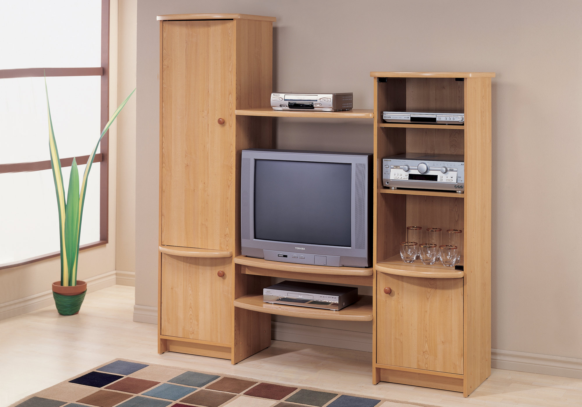 TV STAND - MAPLE ENTERTAINMENT CENTER