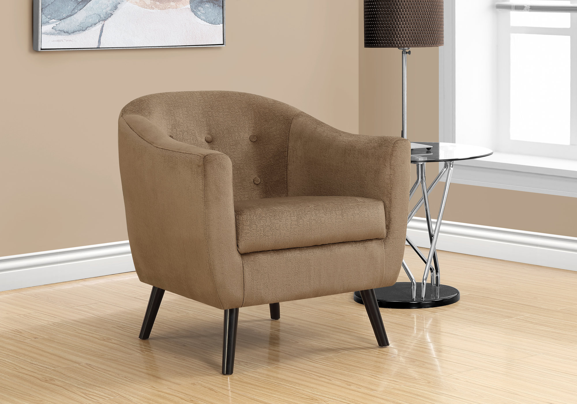 brown velvet accent chair