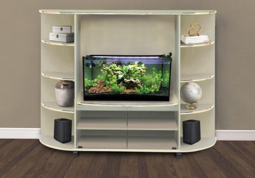 BOOKCASE - BLACK / GOLD ACCENT STORAGE UNIT