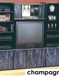TV STAND - CHAMPAGNE / BRASS WALL UNIT