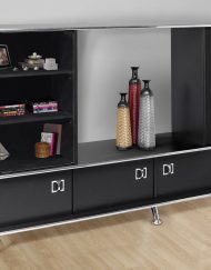 BOOKCASE - BLACK / CHROME ACCENT STORAGE UNIT