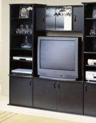 TV STAND - BLACK WALL UNIT