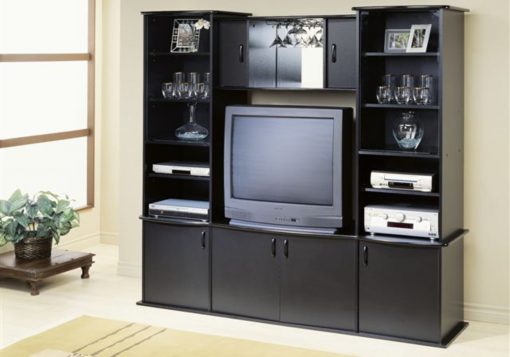 TV STAND - BLACK WALL UNIT