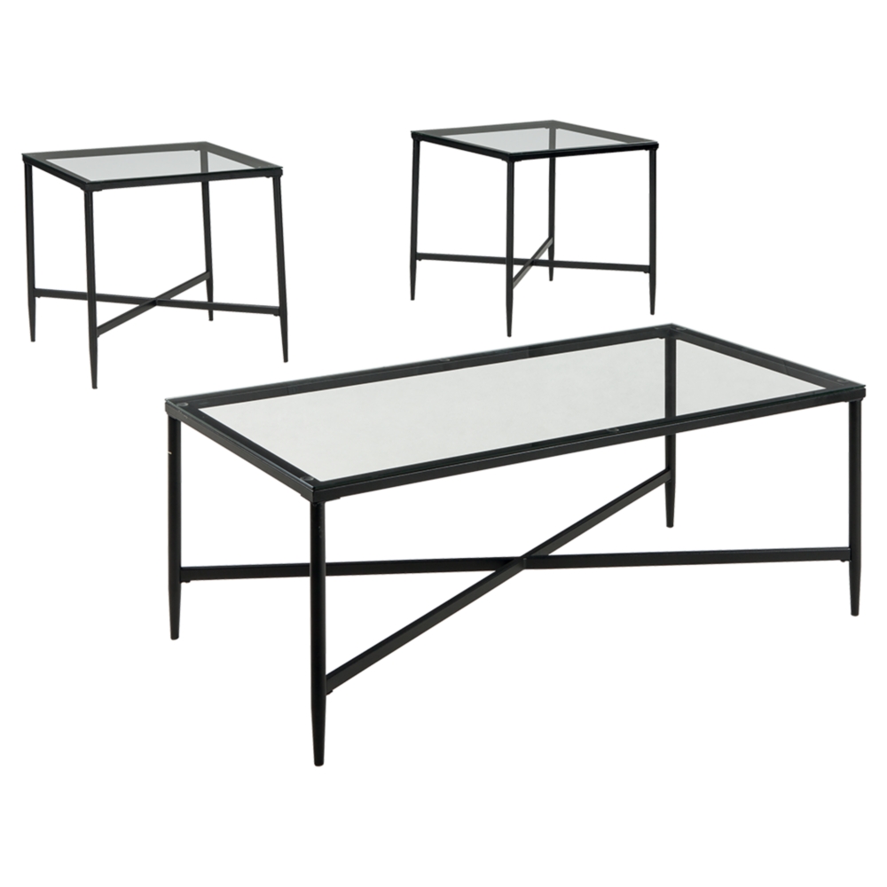 COFFEE TABLE SET GLASS and METAL