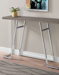 ACCENT TABLE - 48"L / DARK TAUPE / CHROME METAL