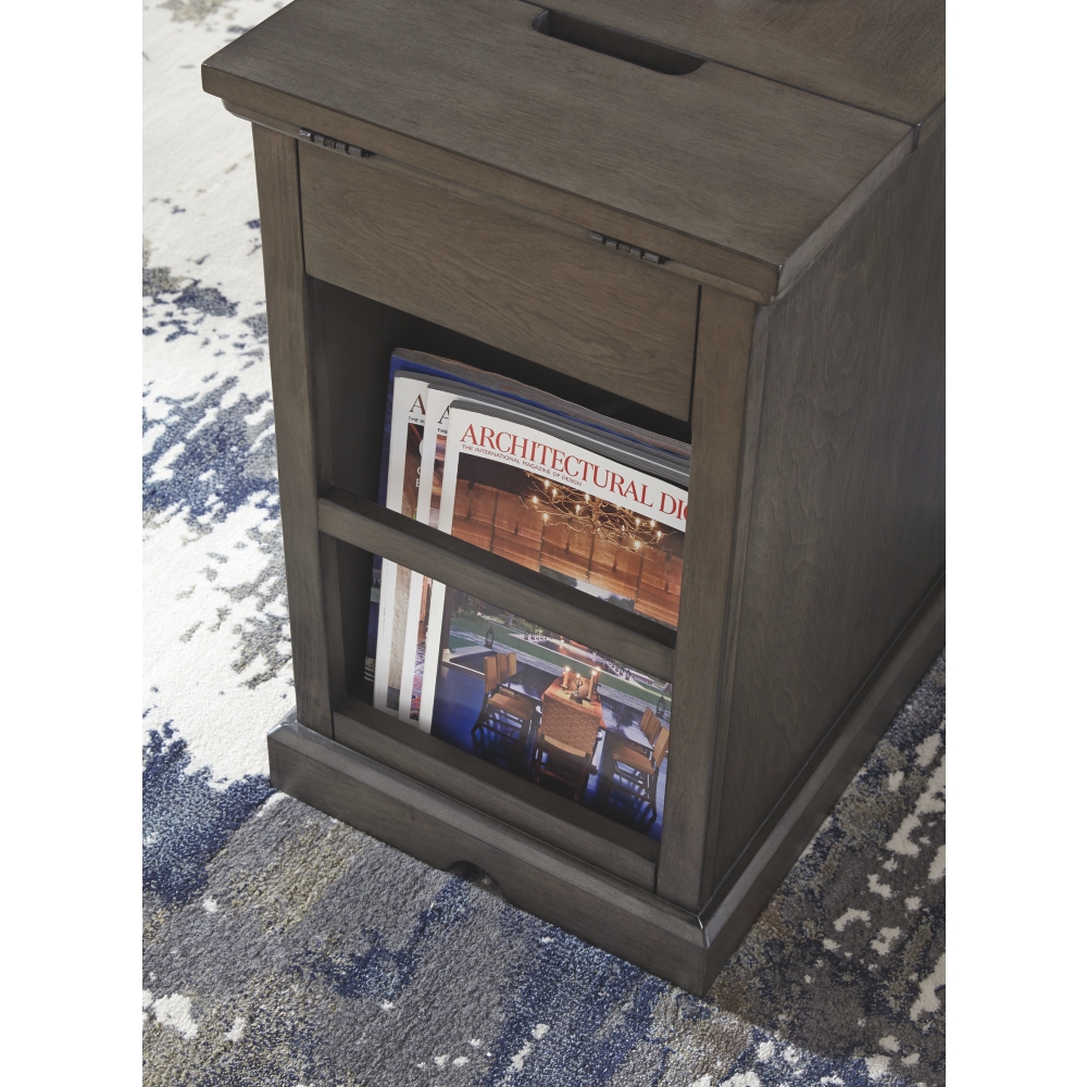 GREY CHAIRSIDE TABLE - Image 2