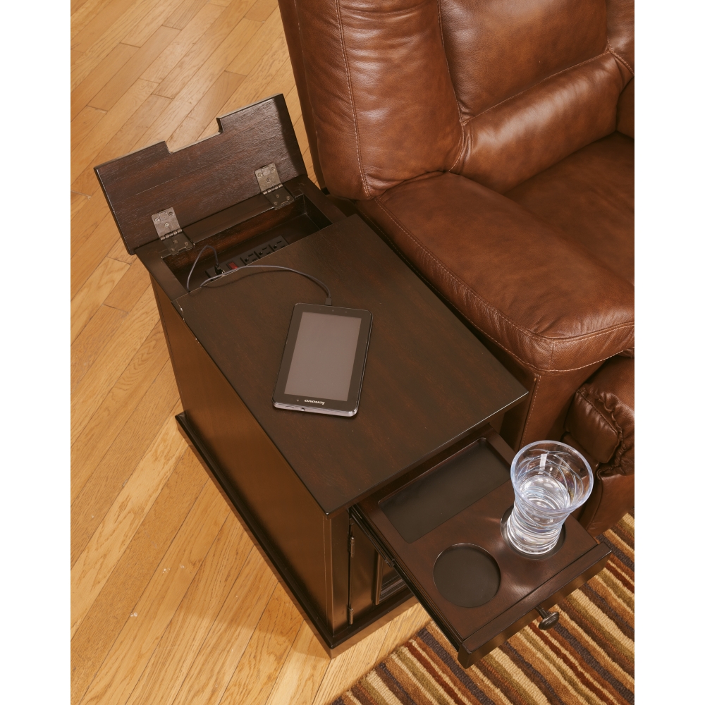 BROWN CHAIRSIDE TABLE - Image 3