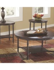 3 PIECE ROUND RUSTIC TABLE SET