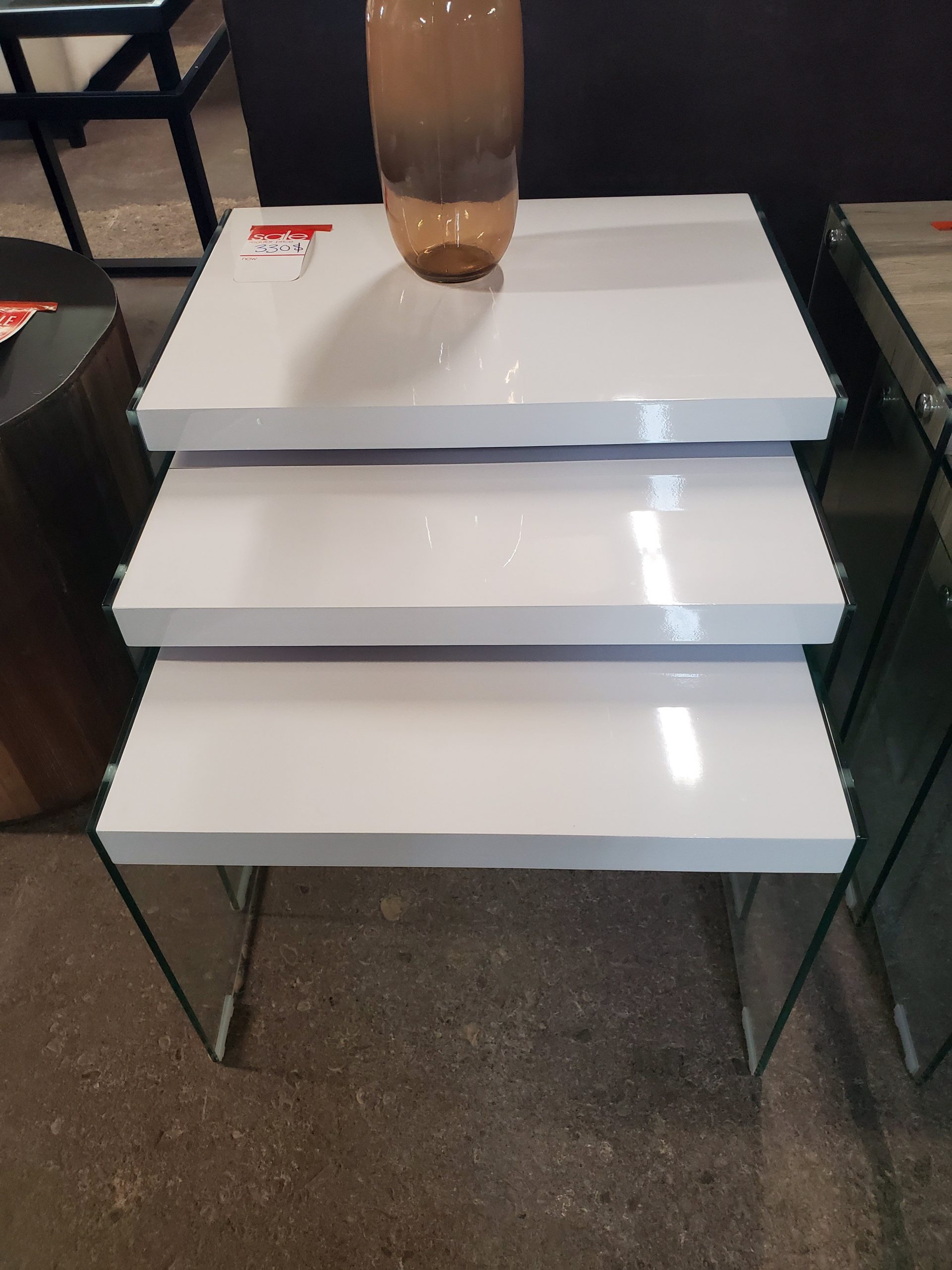Gloss White Nesting Tables - Image 2
