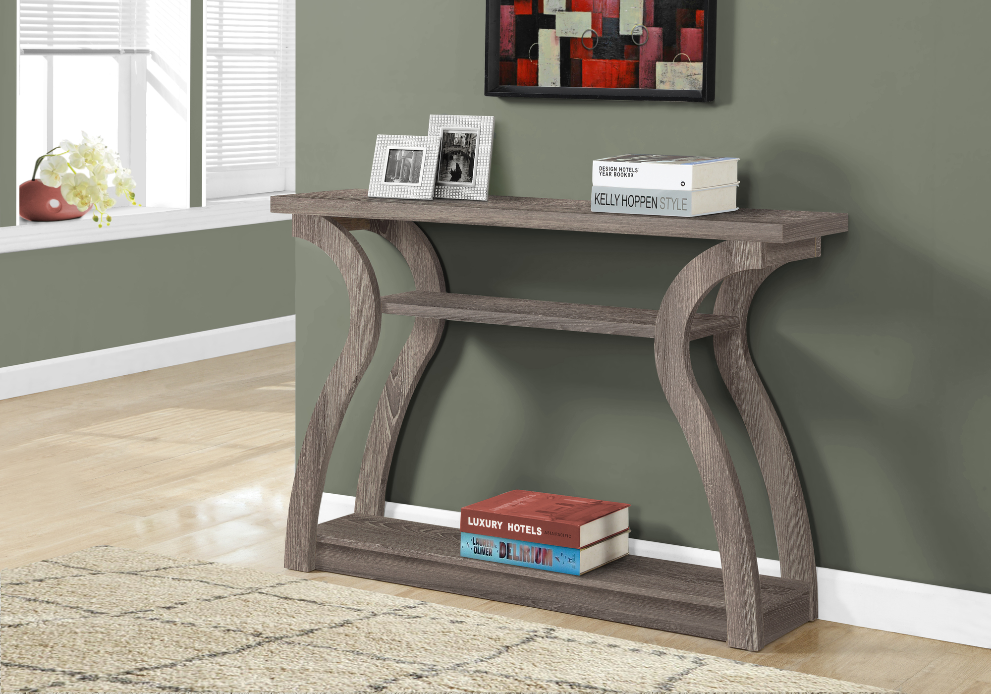 ACCENT TABLE - 47"L / DARK TAUPE HALL CONSOLE