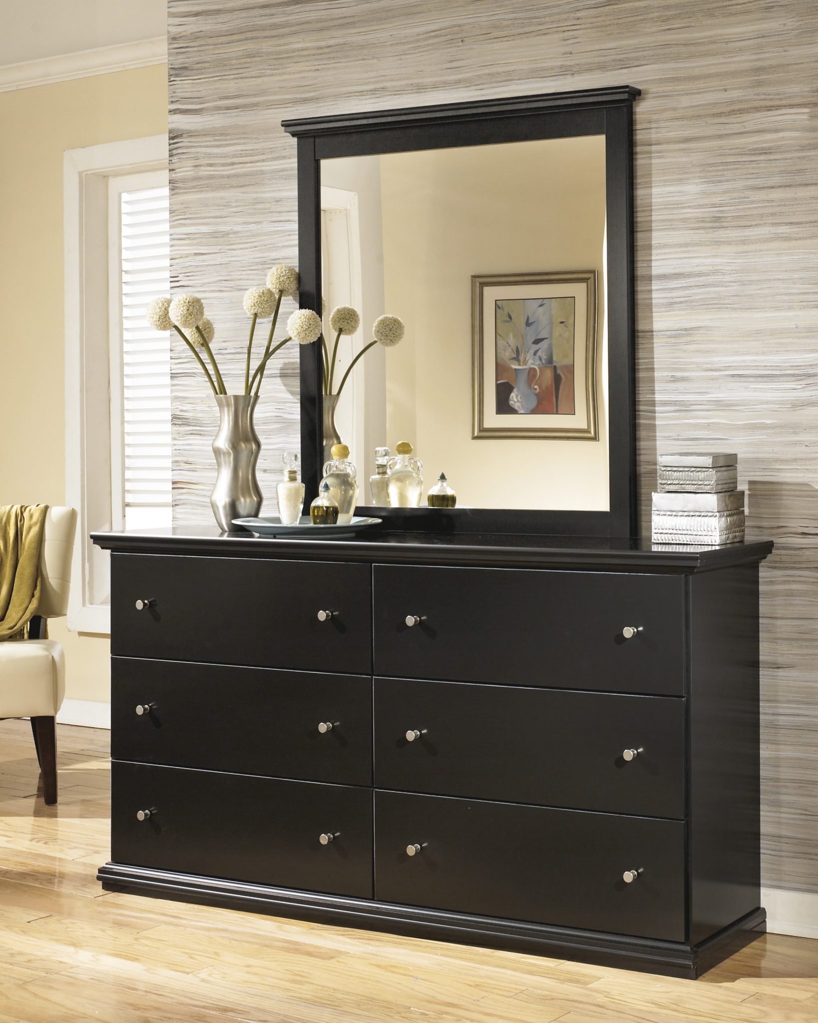 MARIBEL MIRROR BLACK Accents, Bedroom, Dresser / Mirror, Dresser