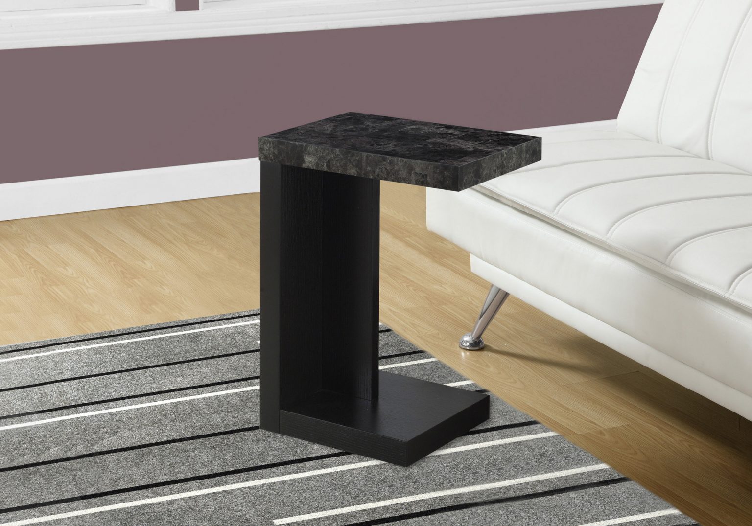 ACCENT TABLE BLACK / GREY MARBLELOOK TOP Accent Tables, Accents