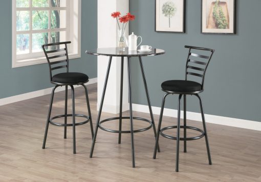 BARSTOOL - 2PCS / 30"H / SWIVEL / SILVER GREY METAL
