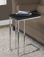 ACCENT TABLE - ESPRESSO WITH CHROME METAL