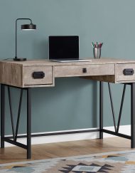 COMPUTER DESK - 48"L / TAUPE RECLAIMED WOOD / BLACK METAL