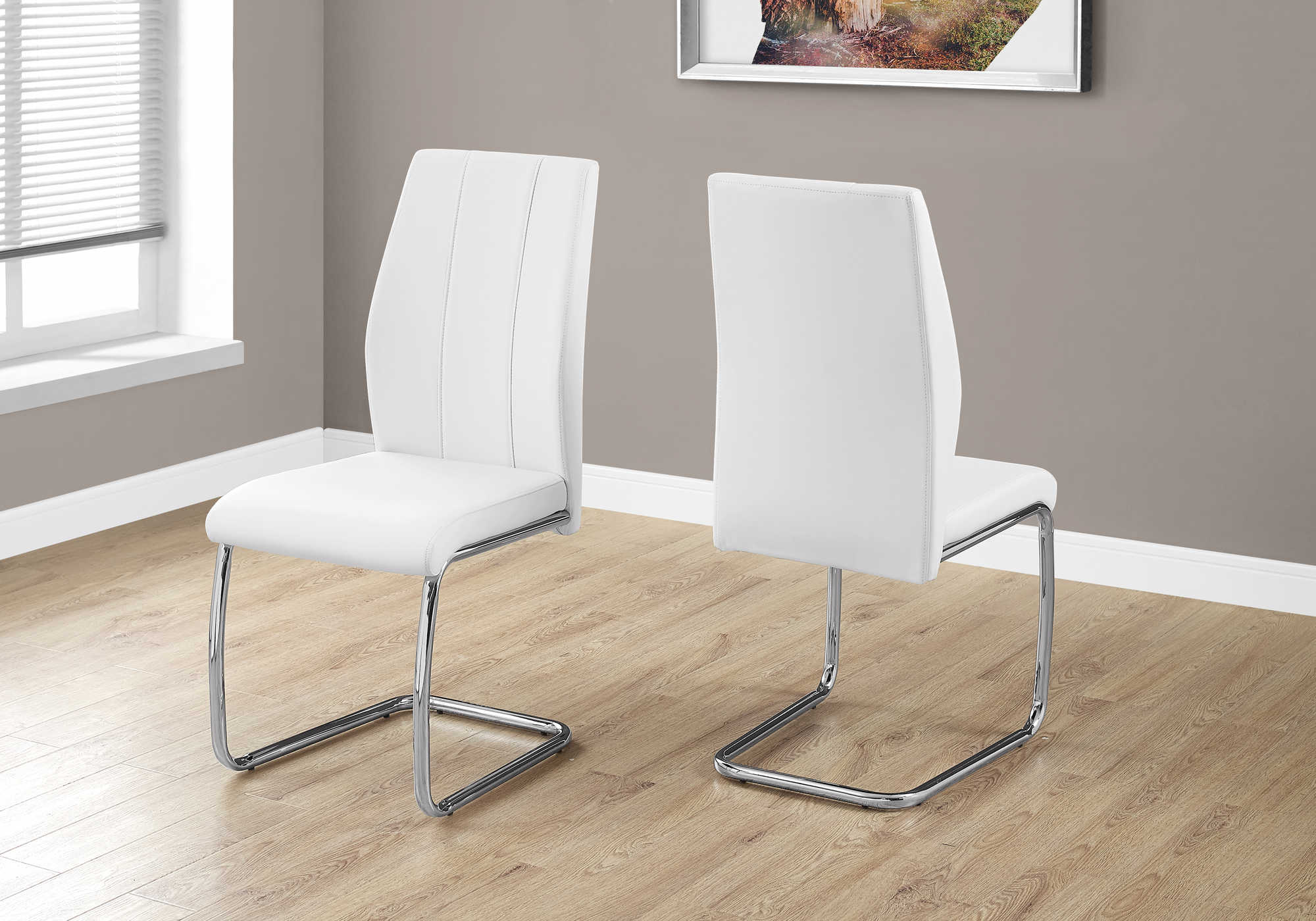 White Leather Look Dining Chair