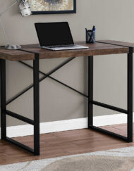 COMPUTER DESK - 48"L / BROWN RECLAIMED WOOD / BLACK METAL